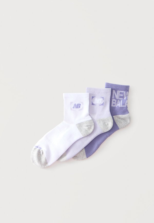 New Balance MULTI LOGO UNISEX 3 PACK - Sports socks - white/smoked violet/dark smoked violet