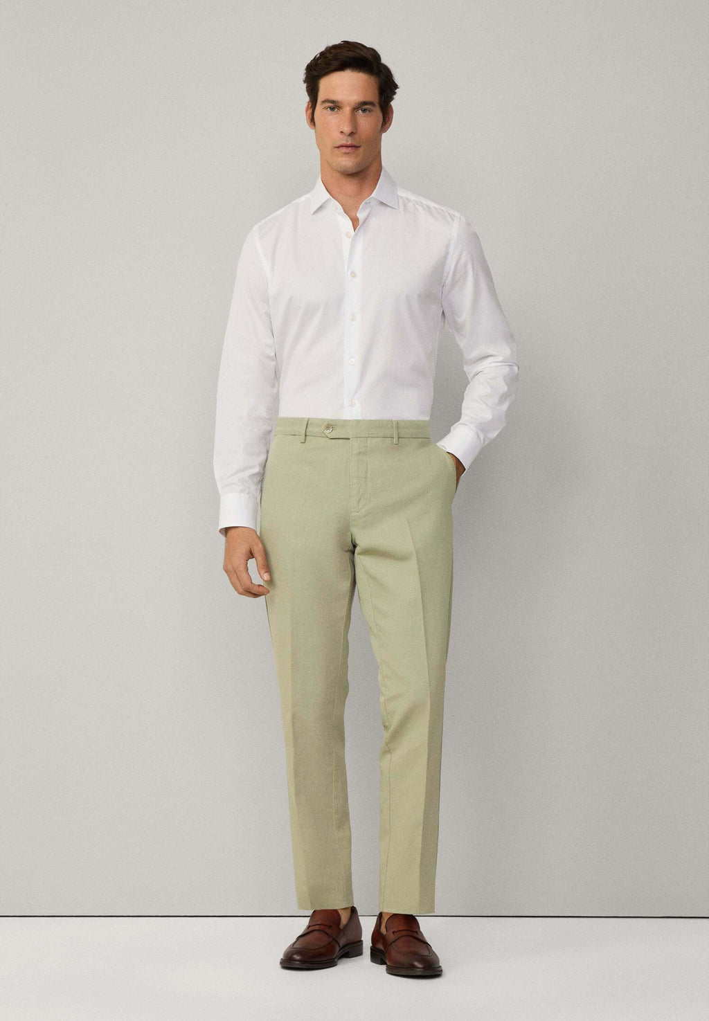 Hackett London SLIM FIT KENSINGTON LINEN CHINO