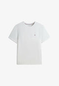 Tommy Hilfiger TOMMY HILFIGER FLAG EMBROIDERY TEXTURED CREW NECK T-SHIRT - Basic T-shirt - white