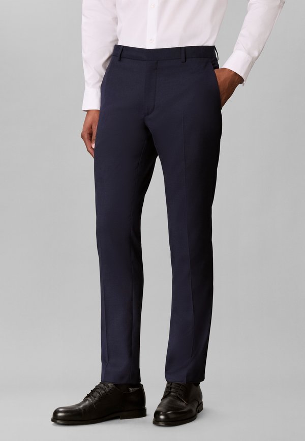 Calvin Klein BIRDS EYE SLIM TROUSER - Suit trousers - ink