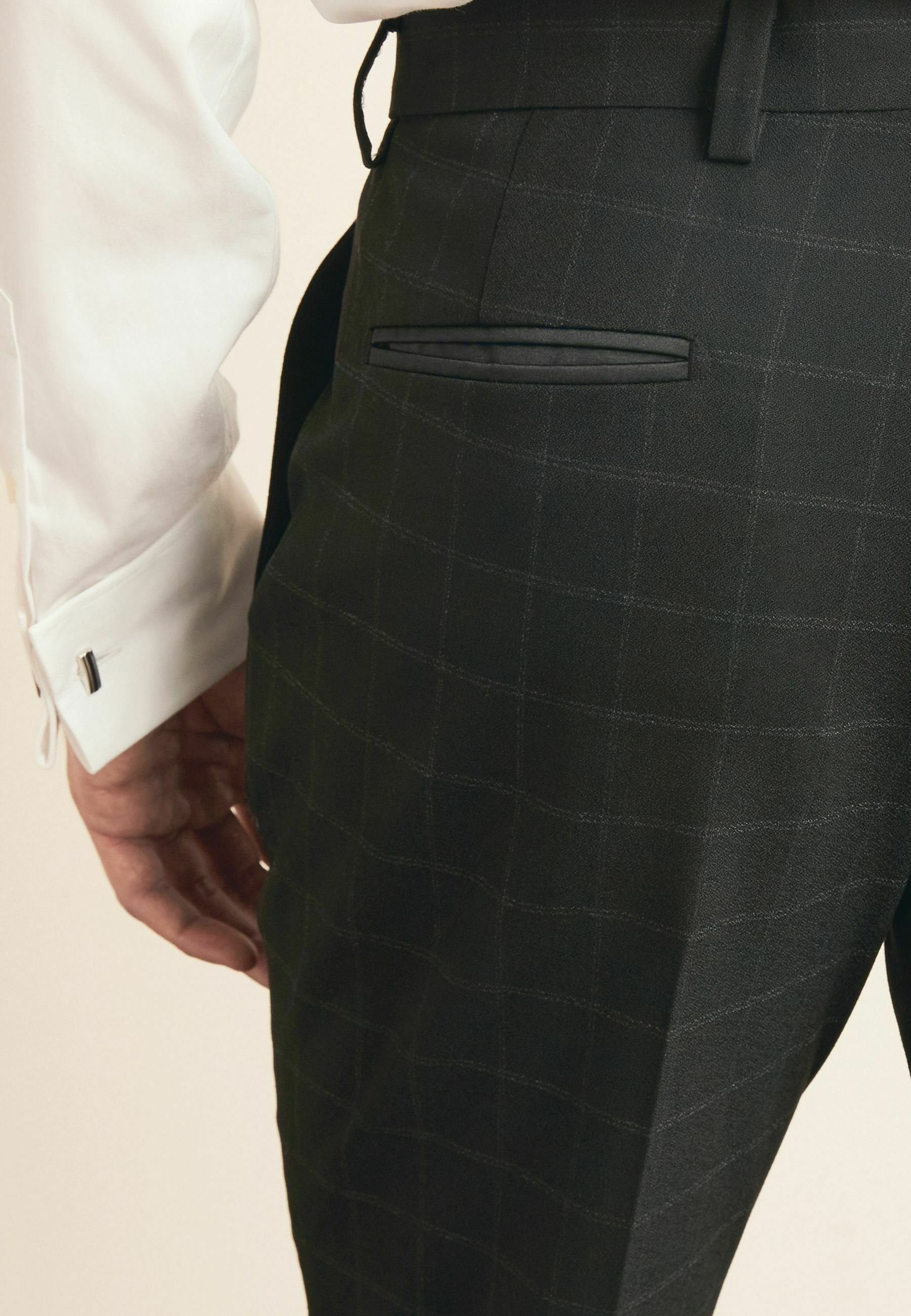 Next SKINNY FIT CHECK TUXEDO SUIT: TROUSERS