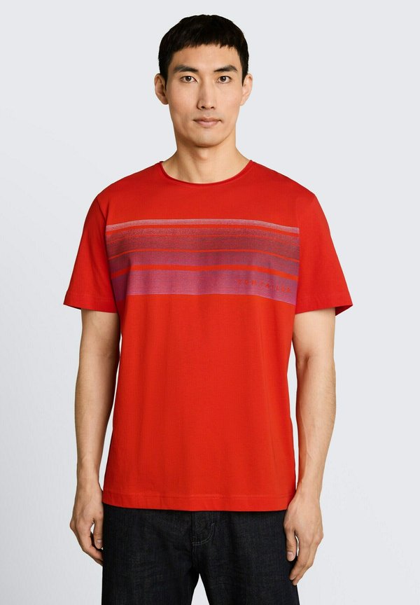 TOM TAILOR TOM TAILOR T-SHIRT T-SHIRT MIT PRINT AUF DER BRUST - Print T-shirt - orange red