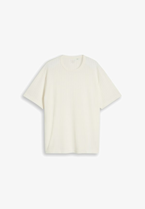 TOM TAILOR PLUS STRUCTURED T-SHIRT - Basic T-shirt - gardenia white