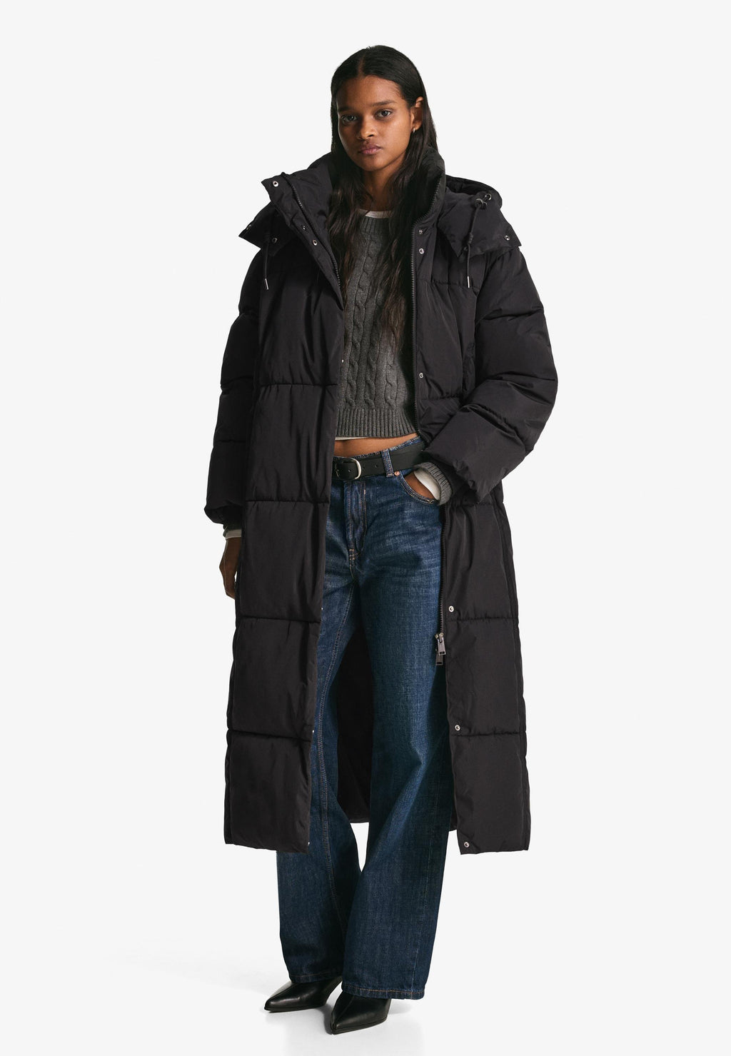 Bershka LONG HOODED  PUFFER