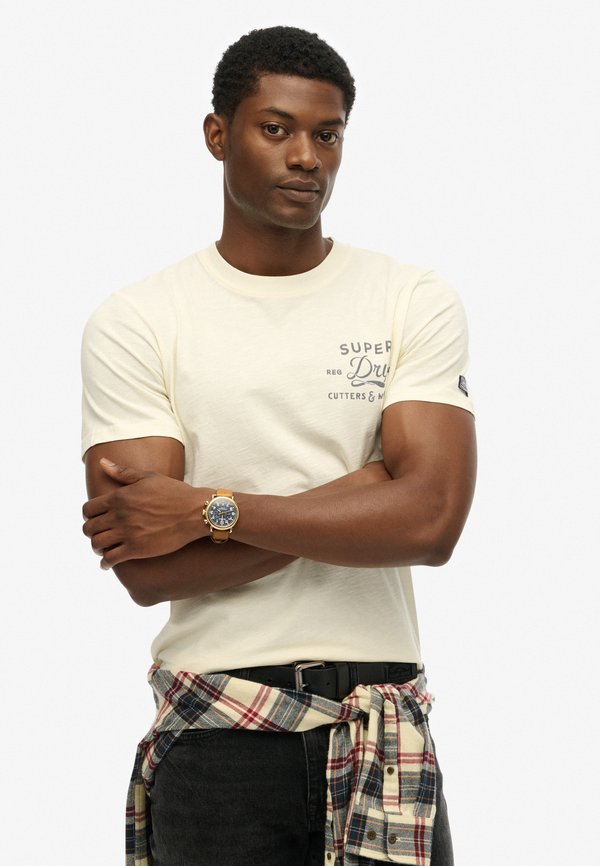 Superdry & Co CUTTERS AND MAKERS - Print T-shirt - bone white