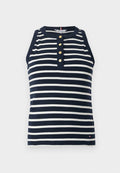 Tommy Hilfiger GOLD-TONE BUTTON SLEEVELESS HENLEY TOP