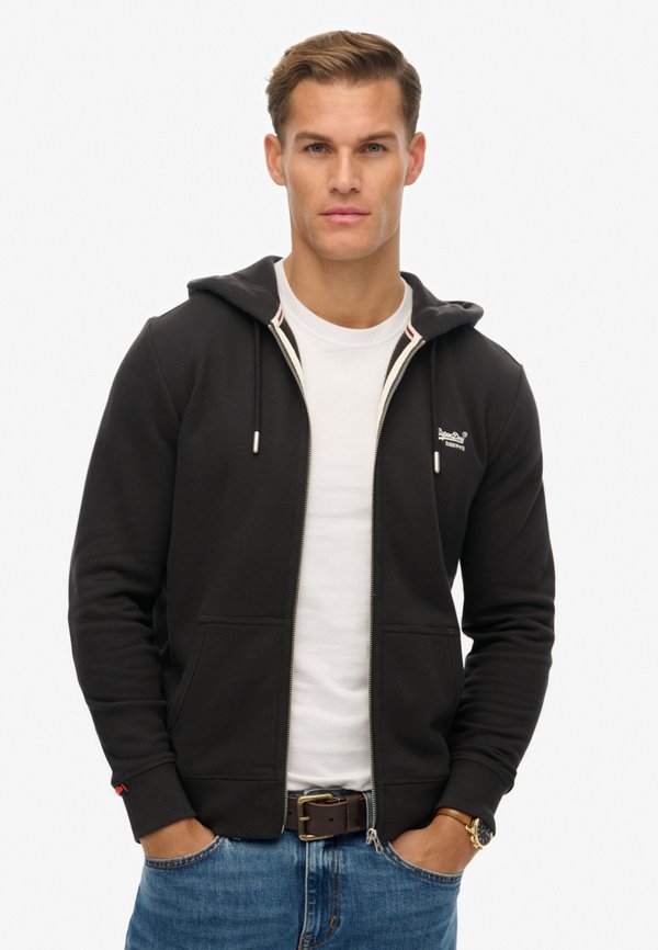 Superdry & Co Zip-up sweatshirt - karbon schwarz