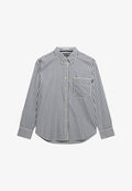 Superdry & Co LONG SLEEVE - Button-down blouse - navy white