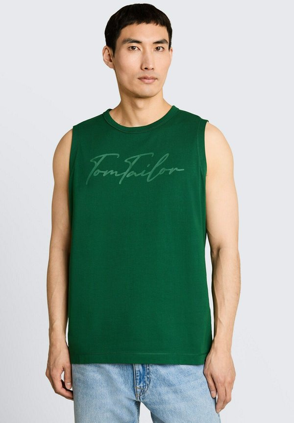 TOM TAILOR TOM TAILOR T-SHIRT TANKTOP MIT LOGO-PRINT - Top - garden green