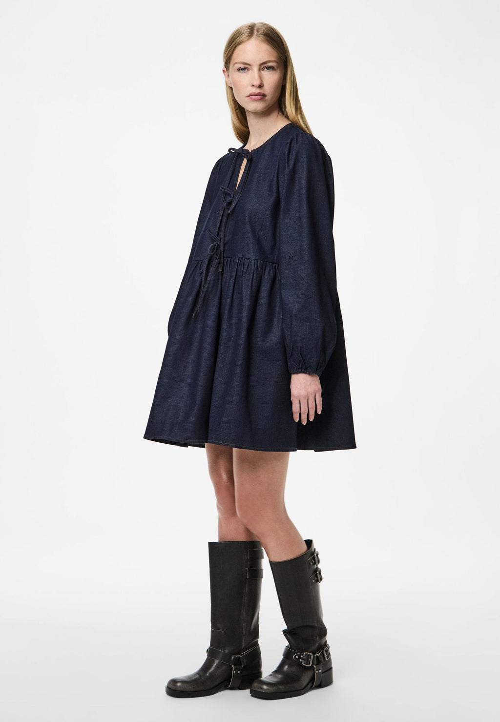 Pieces PCASTA O NECK TIE DRESS
