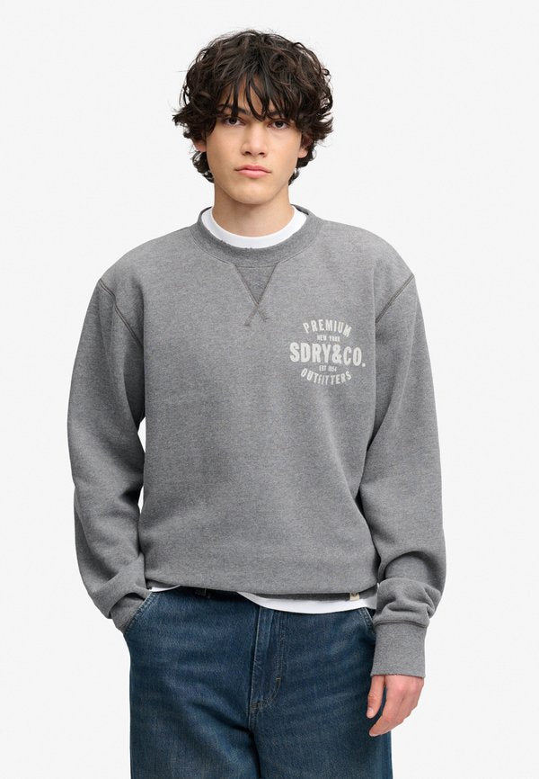 Superdry & Co SUPERDRY BLOCK TEXT CREW NECK SWEATSHIRT.. - Sweatshirt - light charcoal marl