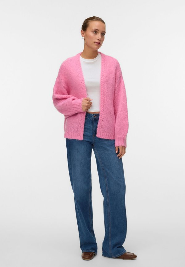 Vero Moda VMMAYBE OPEN CARDIGAN - Cardigan - pink cosmos