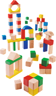 Holzbausteine bunt/natur 75tlg Eichhorn