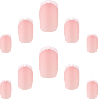 Künstliche Nägel Salon French Medium Square Elegant Touch