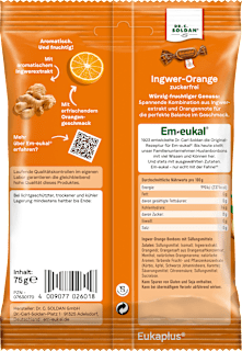 Bonbon, Ingwer-Orange, zuckerfrei Em-eukal