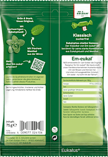 Bonbon, Klassisch, zuckerfrei Em-eukal
