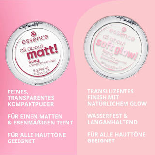 Kompaktpuder All About Soft Glow! Fixing Waterproof essence