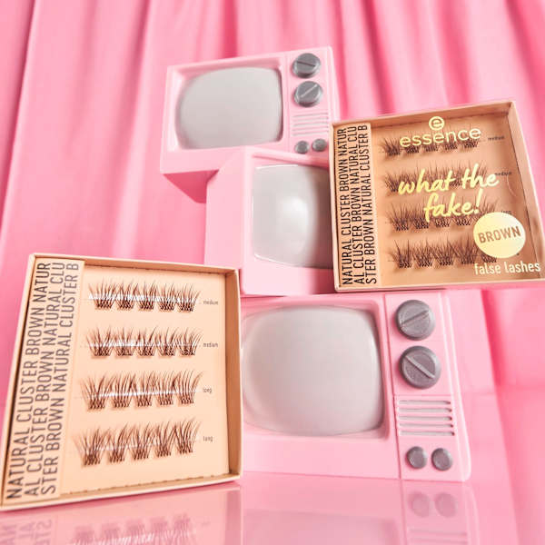 Künstliche Wimpern Set What The Fake! 05 Natural Cluster Brown essence