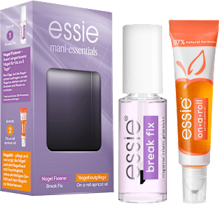 Nagelpflege Set Break Fix Nagelfixierer & On a roll Apricot Cuticle Oil essie