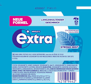 Kaugummi, Strong Mint, zuckerfrei EXTRA