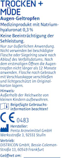Augentropfen Trockene + Müde Augen EYE MEDICA