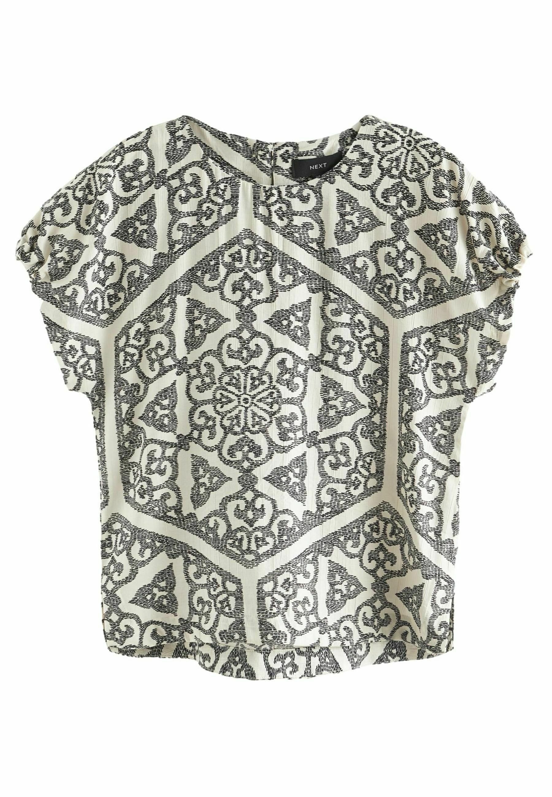 GATHERED SHORT SLEEVE TEXTURED BOXY  PETITE - Next - View 1