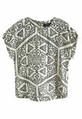 GATHERED SHORT SLEEVE TEXTURED BOXY  PETITE - Next - View 1
