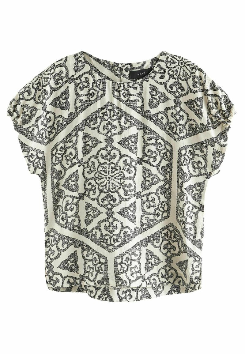 GATHERED SHORT SLEEVE TEXTURED BOXY  PETITE - Next - View 1