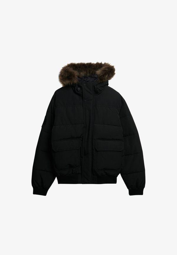 Superdry & Co SUPERDRY EVEREST HOODED PUFFER BOMBER JACKET.. - Winter jacket - jet black
