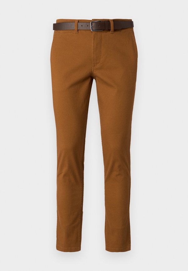 Jack & Jones JPSTMARCO JJDAVE WITH BELT - Chinos - rubber