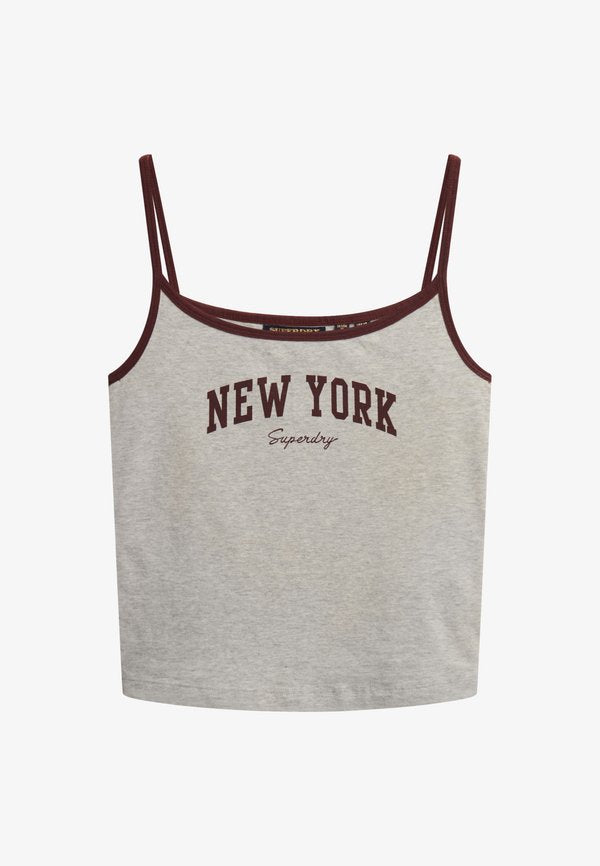 Superdry & Co ESSENTIAL BRANDED CAMI - Top - glacier grey marl