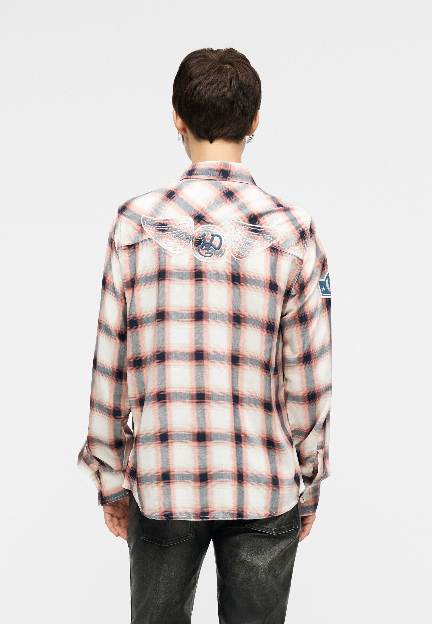 Von Dutch SHIRT PLAID WITH PATCH AND EMBROIDERY
