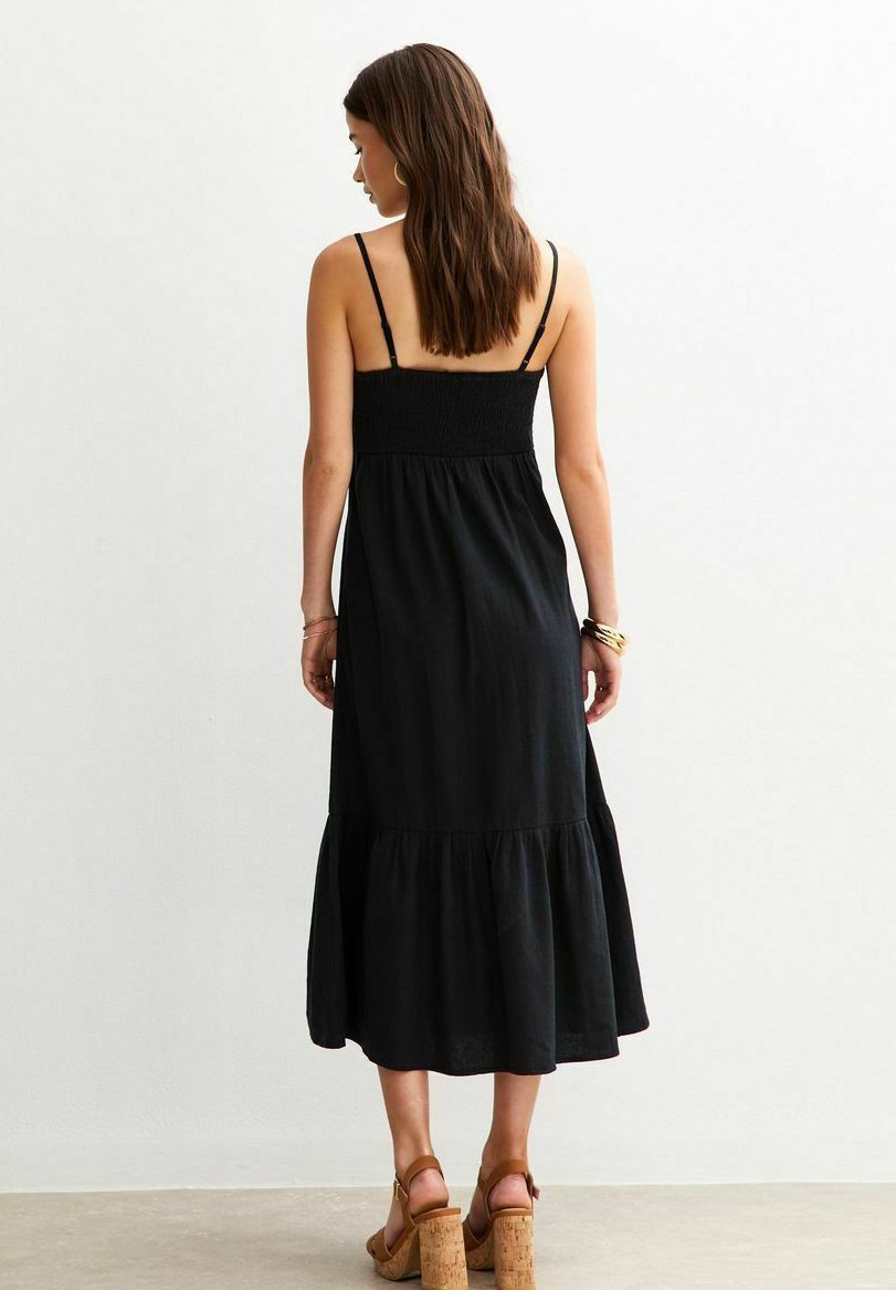 New Look BUTTON DETAIL TIERED HEM MIDI