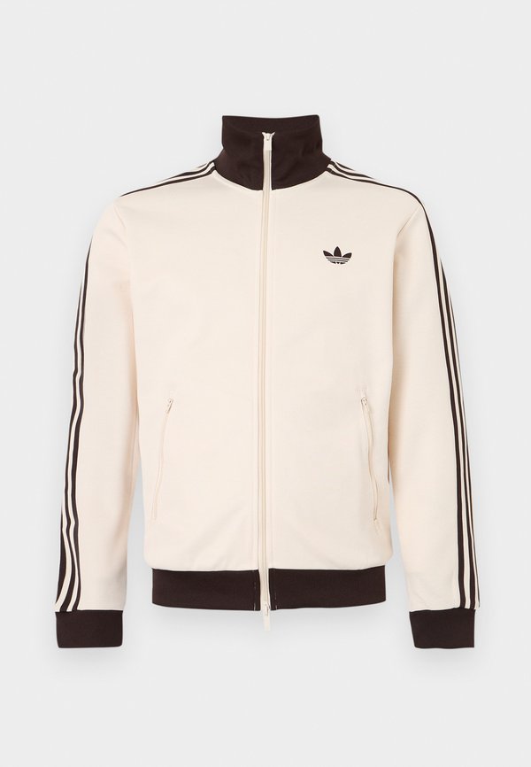 adidas Originals BECKENBAUER TT - Zip-up sweatshirt - white/dark brown