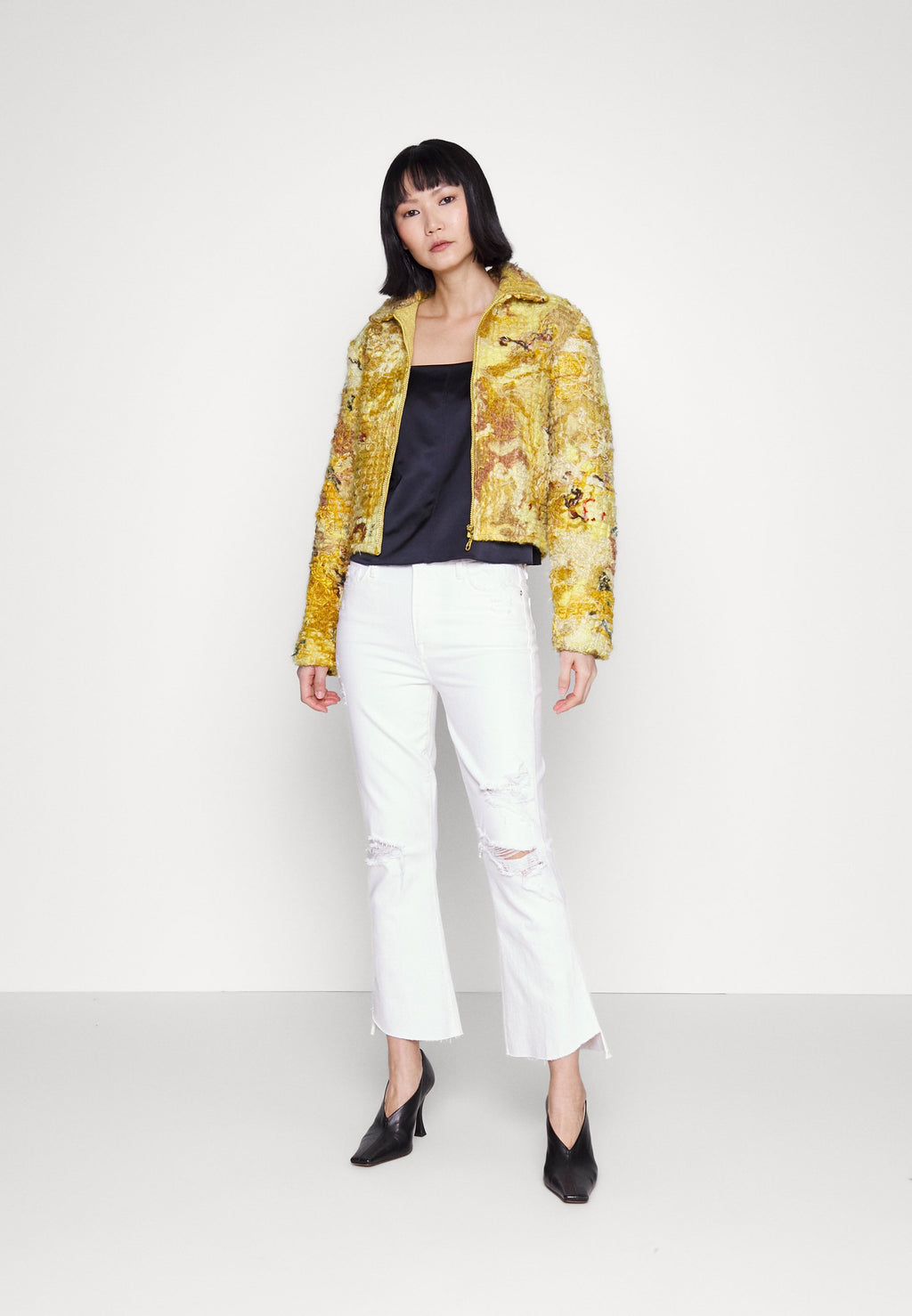 FRAME LE SUPER HIGH CROP MINI CASCADE HEM
