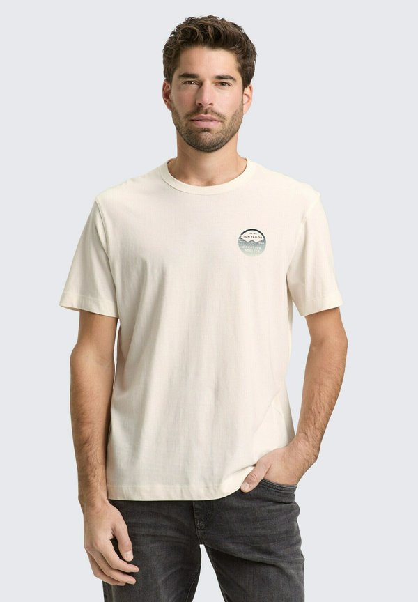 TOM TAILOR Print T-shirt - gardenia white