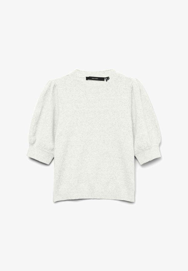Vero Moda VMDOFFY 2/4 O-NECK PULLOVER GA NOOS - Basic T-shirt - snow white