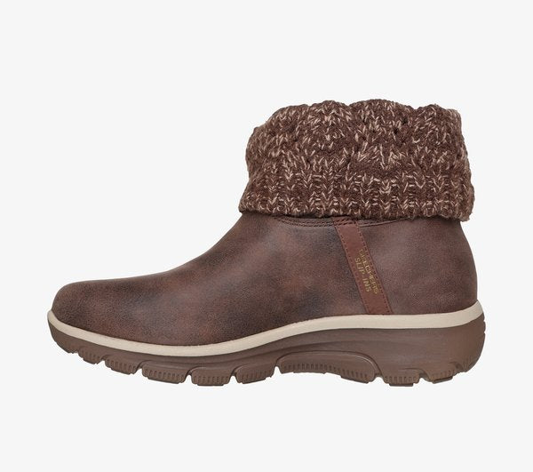 Skechers EASY GOING - Winter boots - chocolate microleather knit