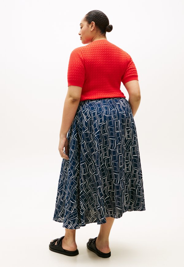 Tommy Hilfiger Curve CURVE PURE LINEN FLARE MIDI SKIRT