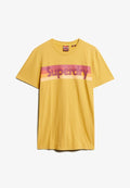 Superdry & Co RETRO STRIPE LOGO - Print T-shirt - oil yellow