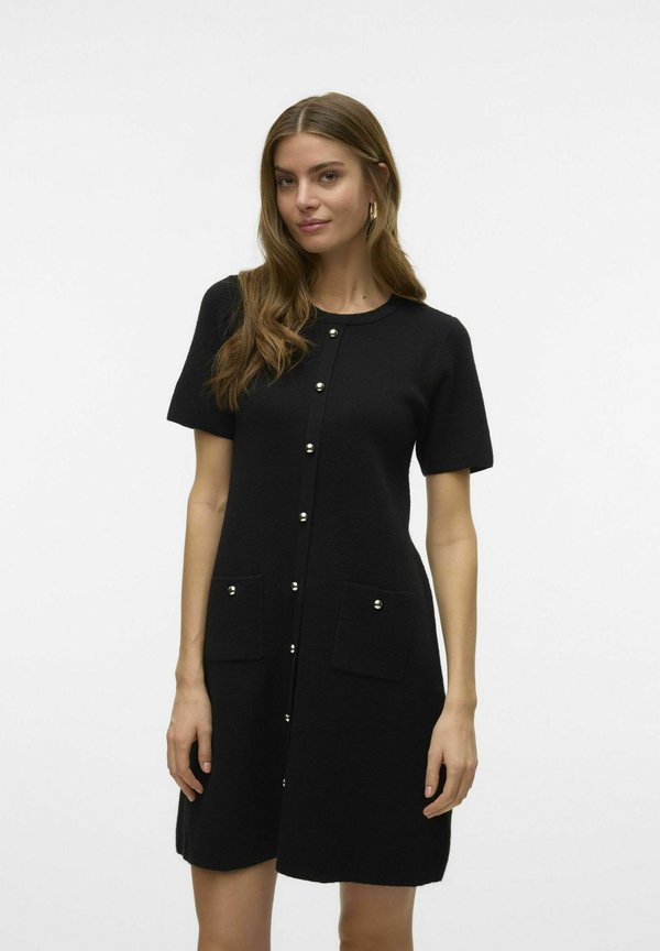 Vero Moda Knitted VMJOHANNA Midi - Jumper dress - black