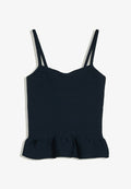 Bershka PEPLUM KNIT - STRAPPY TOP - Top - royal blue