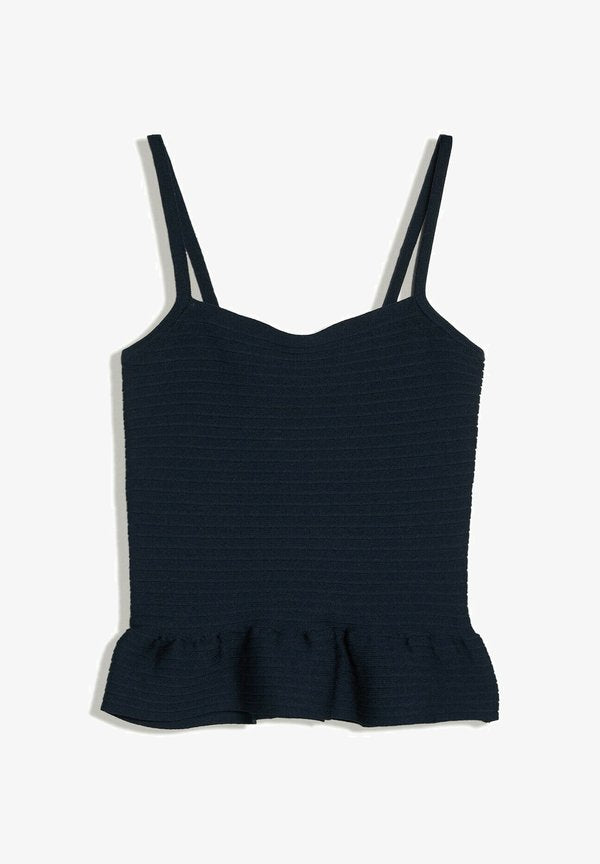 Bershka PEPLUM KNIT - STRAPPY TOP - Top - royal blue