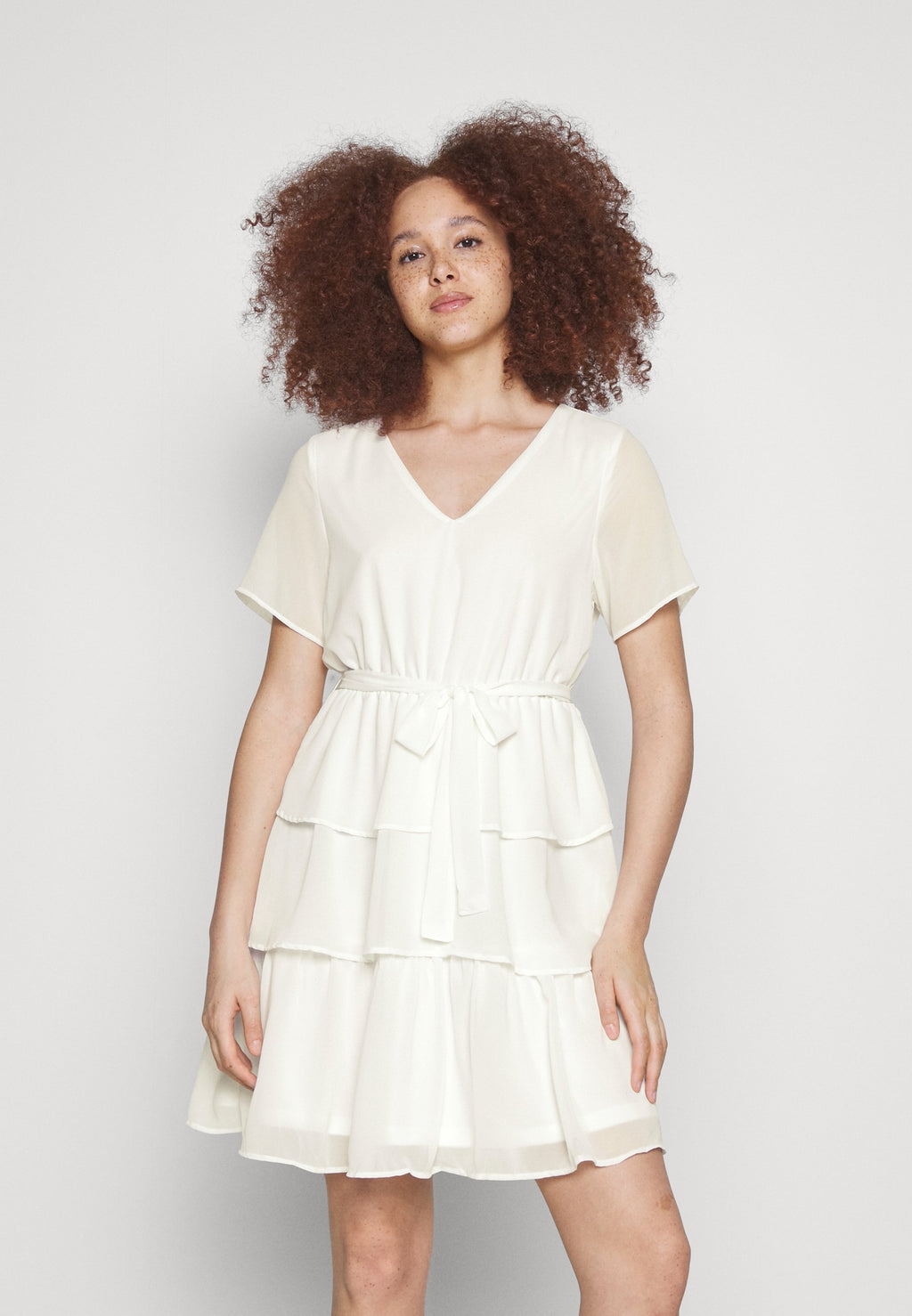 VILA VIURA V NECK SHORT LAYERED DRESS