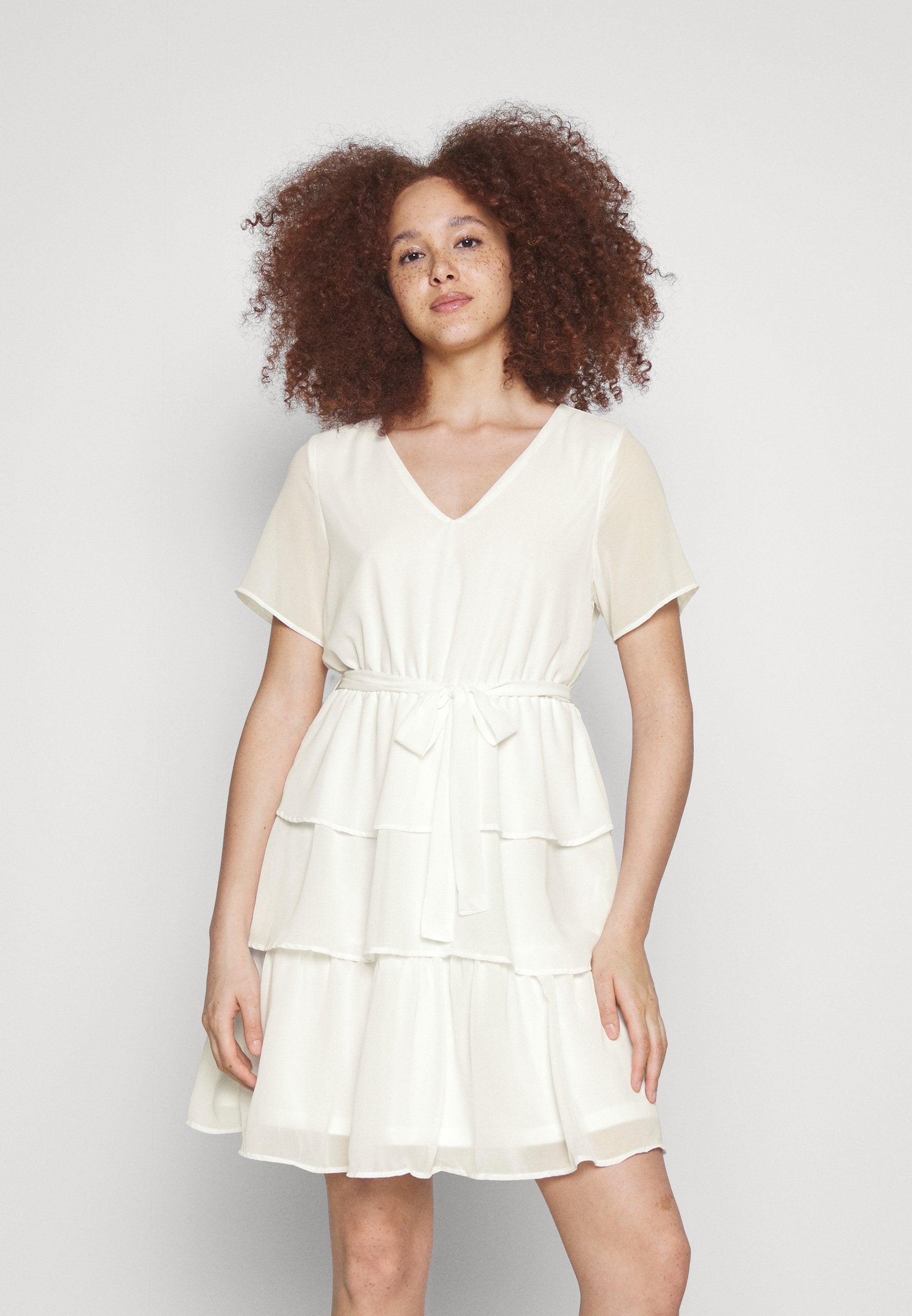 VILA VIURA V NECK SHORT LAYERED DRESS