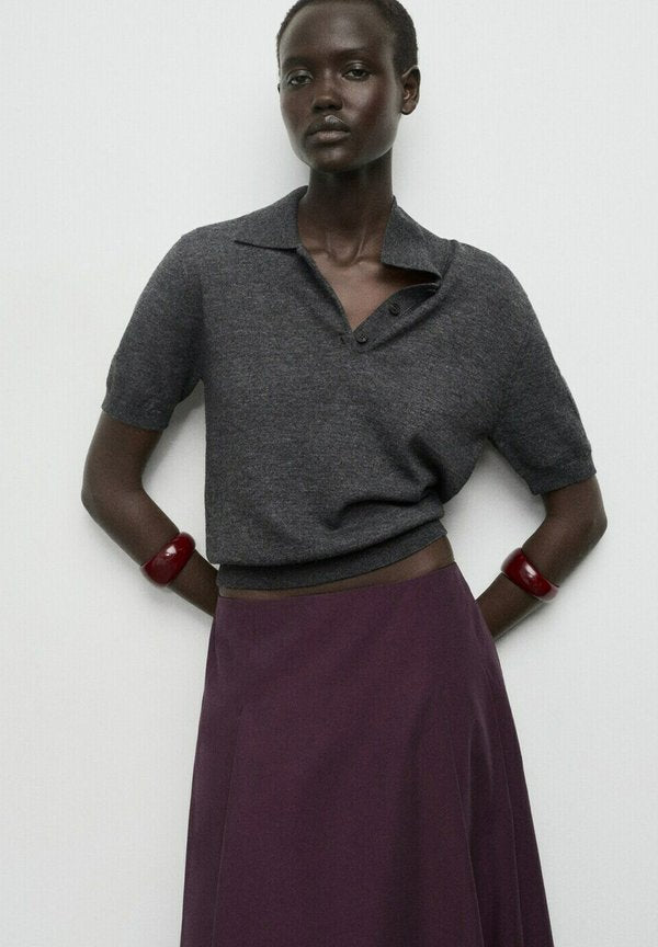 Mango A-line skirt - bordeaux