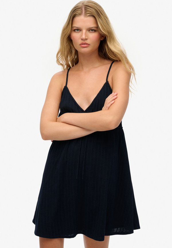 Superdry & Co TEXTURED CAMI MINI - Day dress - eclipse navy