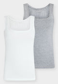 TOM TAILOR 2-PACK - Top - medium silver grey melange