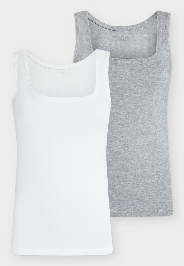 TOM TAILOR 2-PACK - Top - medium silver grey melange
