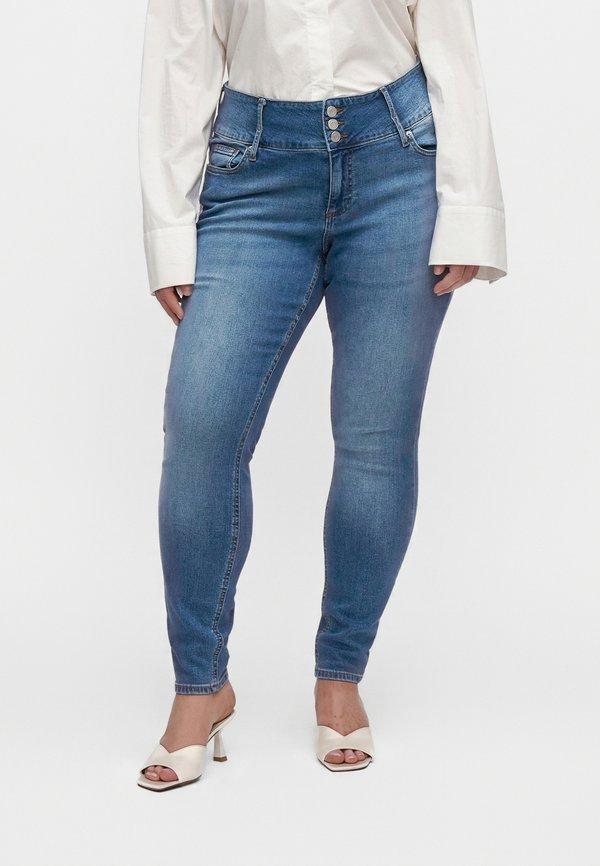 Vero Moda Curve VMCMARI  - Slim fit jeans - medium blue denim